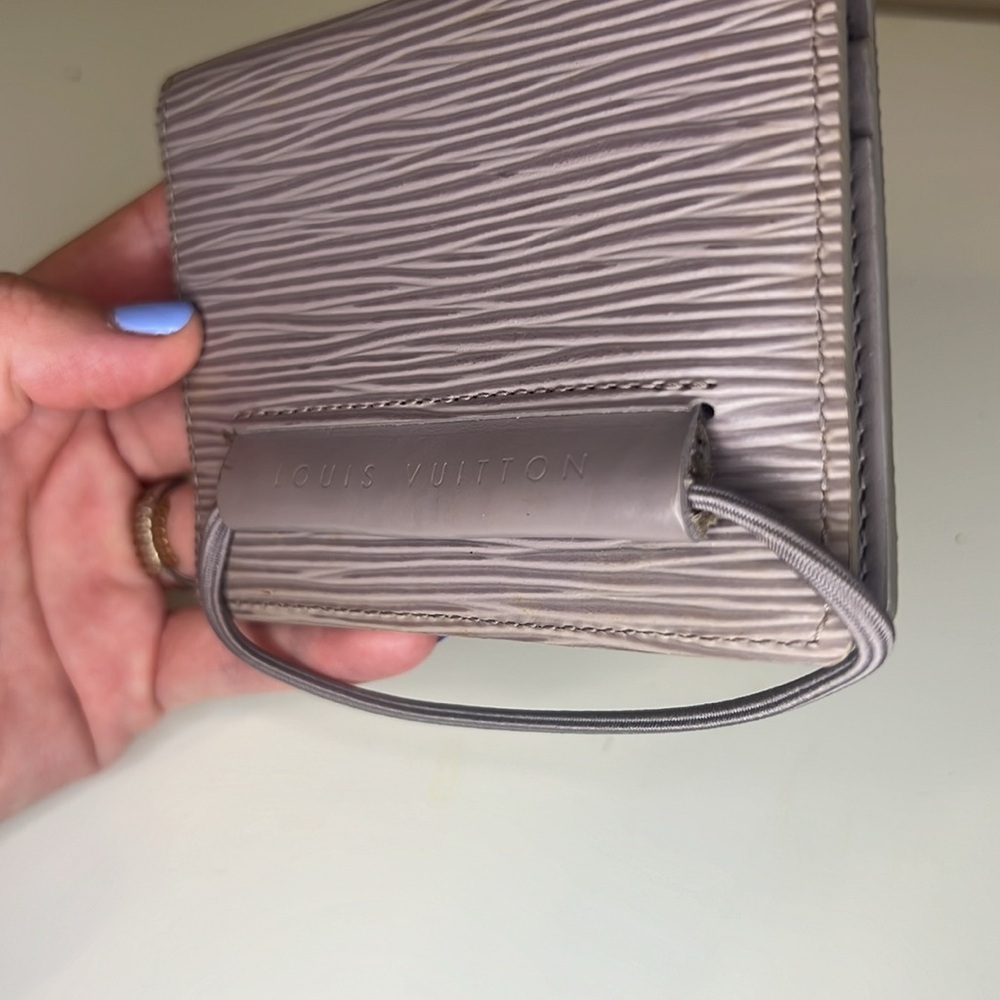 Louis Vuitton Epi Porte Monnaie Elastic Wallet Gray Leather Card Holder - Picture 7 of 9